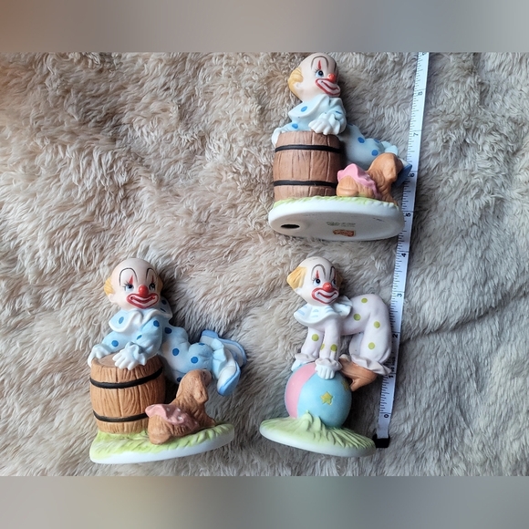 Vintage Geo Z. Lefton 1987 Circus Clown Party Balloon Funny Figurine set of 4! - Picture 2 of 14